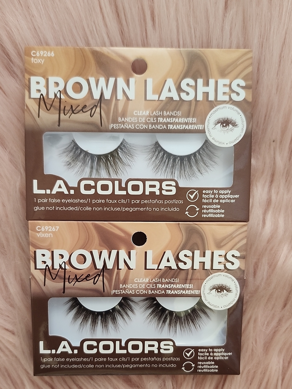Brand New 2CT BUNDLE L.A COLORS BROWN LASHES- MIXED